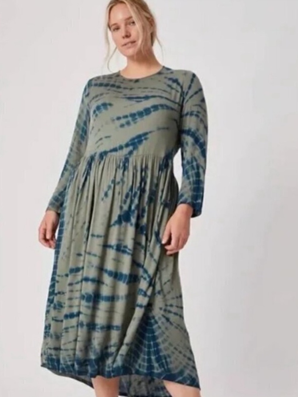 Anthropologie Dolan Blue Tie-Dye Maxi Dress XL